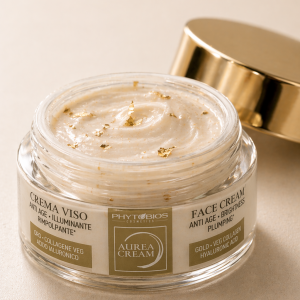 aurea crema viso con oro