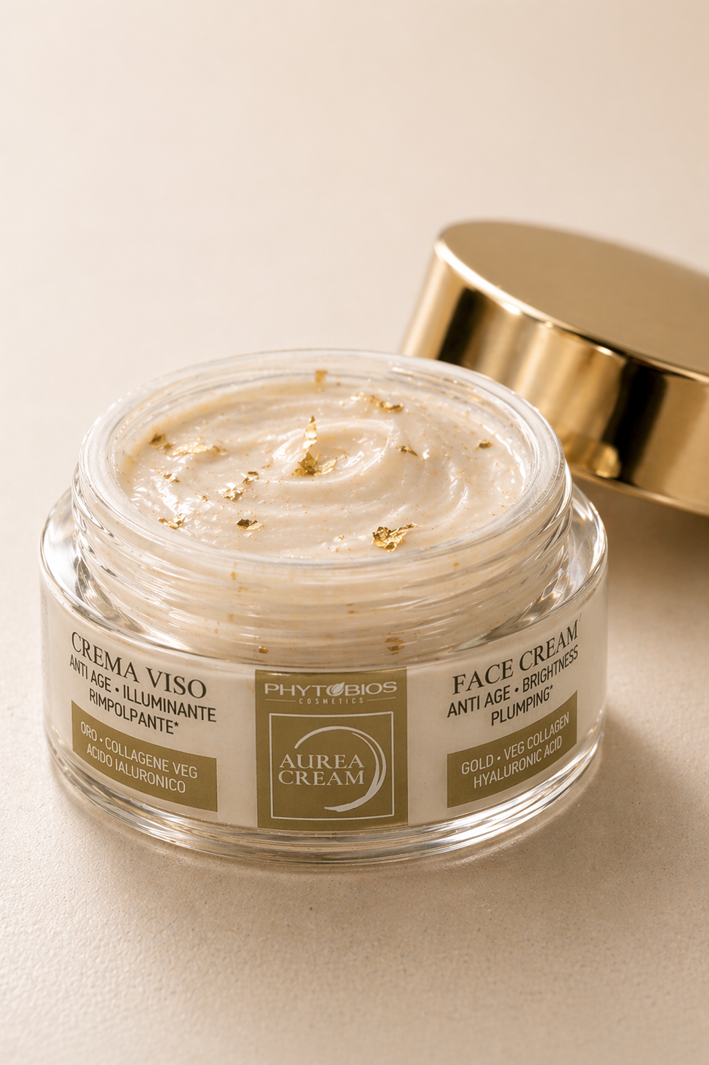 aurea crema viso con oro